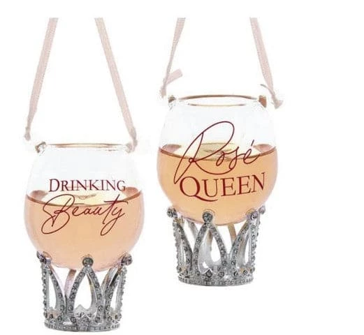 The Christmas Palace 3" ROSE WINE GLASS WITH CROWN ASSORTED SET OF 2 Christmas Ornaments 1 The Christmas Palace 3" ROSE WINE GLASS WITH CROWN ASSORTED SET OF 2 Christmas Ornaments