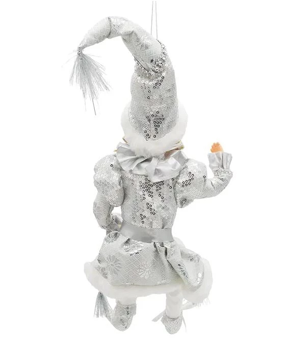 The Christmas Palace 15" KRINGLE KLAUS SILVER & WHITE ELF ORNAMENT 3 The Christmas Palace 15" KRINGLE KLAUS SILVER & WHITE ELF ORNAMENT