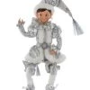 The Christmas Palace 15" KRINGLE KLAUS SILVER & WHITE ELF ORNAMENT