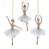 The Christmas Palace 6" GOLDEN ELEGANCE BALLERINA ASSORTED ORNAMENT SET OF 3 Christmas Ornaments