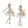 The Christmas Palace Christmas Ornaments 6" GOLD ELEGANCE MODERN SHOPPING GIRL ASSORTED SET OF 2