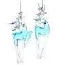 The Christmas Palace Christmas Ornaments 7" TURQUOISE GLASS DEER ORNAMENTS SET OF 12