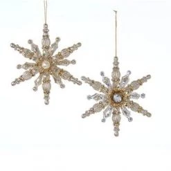 The Christmas Palace Christmas Ornaments 5" GOLD & SILVER SNOWFLAKE ORNAMENT SET OF 12