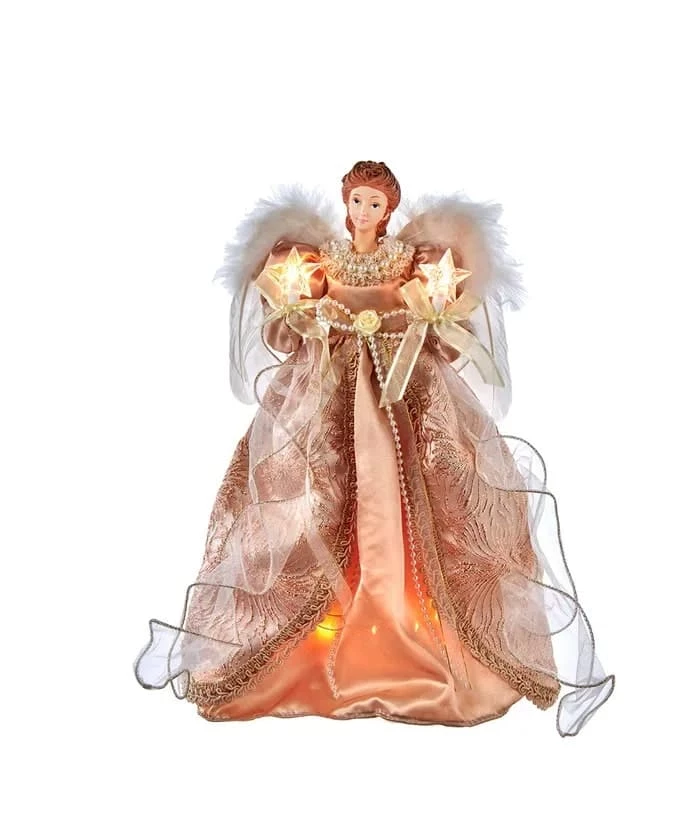 The Christmas Palace 14" GOLD & COPPER ANGEL TREE TOPPER 1 The Christmas Palace 14" GOLD & COPPER ANGEL TREE TOPPER