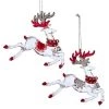 The Christmas Palace 4" REGAL RED & CLEAR REINDEER ORNAMENT SET OF 12 Christmas Ornaments
