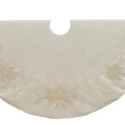 The Christmas Palace Skirts & Stockings 54" IVORY WITH PEARL BEADS TREE SKIRT