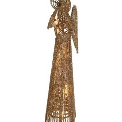 The Christmas Palace 12" GOLD GLITTER ANGEL TREE TOPPER