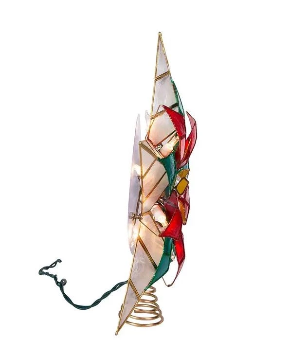 The Christmas Palace 11.5" 10-LIGHT CAPIZ GOLD POINSETTIA STAR TREETOP Angels & Toppers 2 The Christmas Palace 11.5" 10-LIGHT CAPIZ GOLD POINSETTIA STAR TREETOP Angels & Toppers