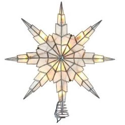 The Christmas Palace 15" CAPIZ SILVER 6 POINT STAR TREE TOPPER Angels & Toppers