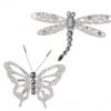 The Christmas Palace Christmas Ornaments 5" SILVER BUTTERFLY & DRAGONFLY ORNAMENT SET OF 12