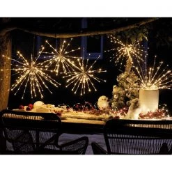 The Christmas Palace 72 LED WARM WHITE FLASHING POLESTAR SILVER CORDED