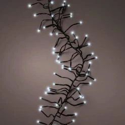 The Christmas Palace 44 FT CLUSTER 1512 LED COOL WHITE GREEN WIRE 8 FUNCTION TWINKLE