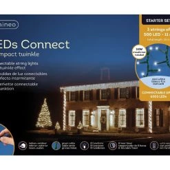 The Christmas Palace 108 FT COMPACT STARTER SET COOL WHITE WITH 3 STRINGS OF 500 LED LIGHTS EACH CHRISTMAS LIGHTS