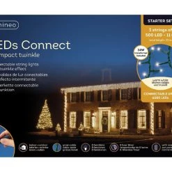 The Christmas Palace 108 FT COMPACT STARTER SET WARM WHITE WITH 3 STRINGS OF 500 LED LIGHTS EACH CHRISTMAS LIGHTS