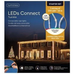 The Christmas Palace 33 FT 200 LED MULTI COLOR ROPE LIGHT WITH 8 FUNCTION TWINKLE