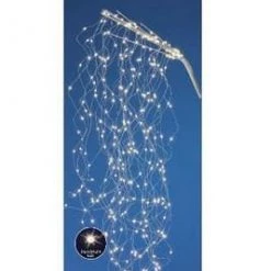 The Christmas Palace CHRISTMAS LIGHTS 3 FT 320 LED MICRO CASCADE WARM WHITE LIGHT SILVER WIRE FLASHING EFFECT