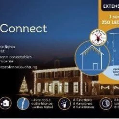 The Christmas Palace CHRISTMAS LIGHTS 24 FT EXTENSION SET COOL WHITE ICICLE 1 STRING OF 250 LED LIGHTS