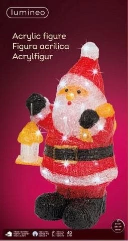 The Christmas Palace 18.11" 40LED COOL WHITE BATTERY OPERATED OUTDOOR SANTA ACRYLIC Outdoor LED 2 The Christmas Palace 18.11" 40LED COOL WHITE BATTERY OPERATED OUTDOOR SANTA ACRYLIC Outdoor LED