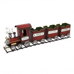 The Christmas Palace 37.5" RED METAL EXPRESS TRAIN ON TRACKS