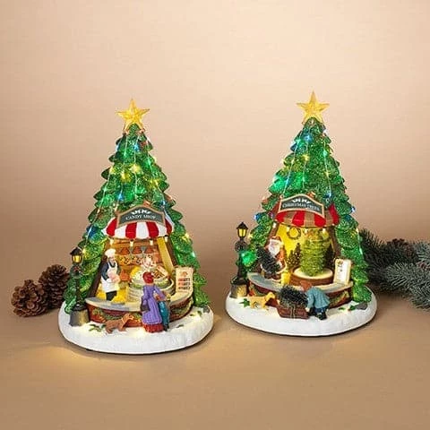 The Christmas Palace 13" ANIMATED MUSICAL TREES BATTERY OPERATED SET OF 2 2 The Christmas Palace 13" ANIMATED MUSICAL TREES BATTERY OPERATED SET OF 2