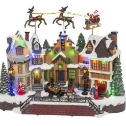 The Christmas Palace 14.5" ANIMATED MUSICAL VILLAGE BATTERY OPERATED