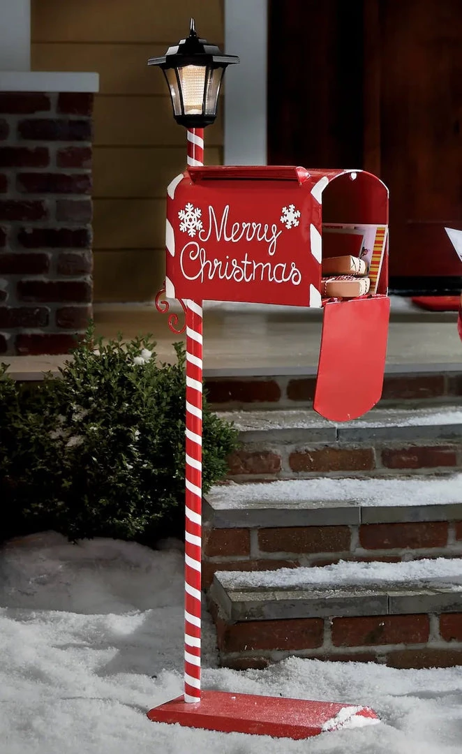 The Christmas Palace OVERSIZED DECOR 4 FT HOLIDAY MAIL BOX WITH SOLAR LIGHT LANTERN 2 The Christmas Palace OVERSIZED DECOR 4 FT HOLIDAY MAIL BOX WITH SOLAR LIGHT LANTERN