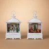 The Christmas Palace 10." WHITE WATERGLOBE LANTERNS ASSORTED SET OF 2