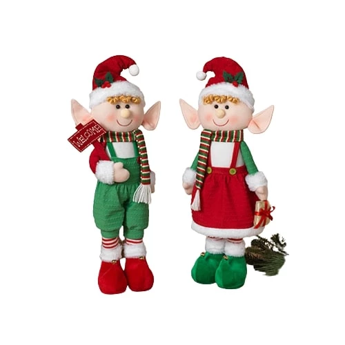 The Christmas Palace 21" RED & GREEN ELF STANDING SET OF 2 Elves 1 The Christmas Palace 21" RED & GREEN ELF STANDING SET OF 2 Elves