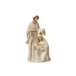 The Christmas Palace Nativity & Stables 11" WHITE & GOLD HOLY FAMILY