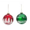 The Christmas Palace 4.75" GREEN & RED "MERRY CHRISTMAS" ORNAMENT ASSORTED SET OF 2 Christmas Ornaments