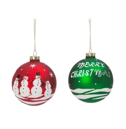The Christmas Palace 4.75" GREEN & RED "MERRY CHRISTMAS" ORNAMENT ASSORTED SET OF 2 Christmas Ornaments 1 The Christmas Palace 4.75" GREEN & RED "MERRY CHRISTMAS" ORNAMENT ASSORTED SET OF 2 Christmas Ornaments