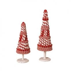 The Christmas Palace RED & WHITE CANDY CANE TREE ASSORTED SET OF 2