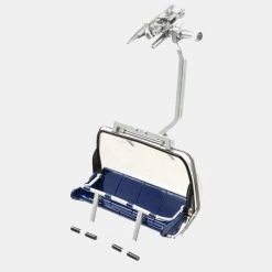 The Christmas Palace Animated Accessories 5" BLUE & SILVER 4 SEATER LIFT CHAIR 1:32 SCALE