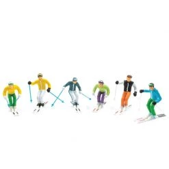 The Christmas Palace 6 PIECE STANDING SKIERS 1:32 SCALE Animated Accessories