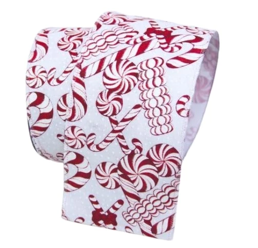 The Christmas Palace 4" X 10YD PEPPERMINT SWEET RIBBON Ribbon & Bows 1 The Christmas Palace 4" X 10YD PEPPERMINT SWEET RIBBON Ribbon & Bows