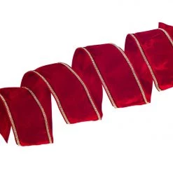 The Christmas Palace 4" X 10YD ROYAL RED DIAMOND TRIM RIBBON Ribbon & Bows