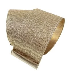 The Christmas Palace Ribbon & Bows 2.5" X 10YD GOLD GLITTER STRIPE RIBBON