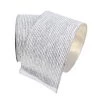 The Christmas Palace 4" X 10 YD WHITE & SILVER GLITTER STRIPE RIBBON