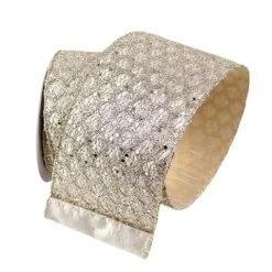 The Christmas Palace 4" X 10YD CHAMPAGNE RETRO DIAMOND RIBBON