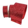 The Christmas Palace Ribbon & Bows 4" X 10YD RED GLITTERED RIBBON
