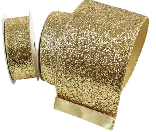 The Christmas Palace 4" X 10YD GOLD GLITTER MAGIC RIBBON 1 The Christmas Palace 4" X 10YD GOLD GLITTER MAGIC RIBBON