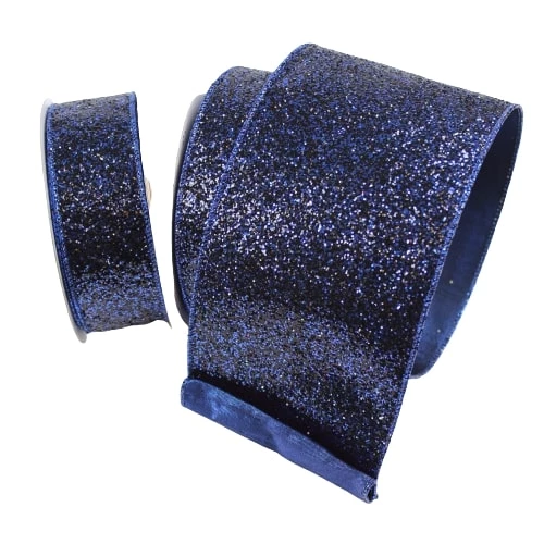 The Christmas Palace All About The Blues 4" X 10YD MIDNIGHT BLUE GLITTER MAGIC RIBBON 1 The Christmas Palace All About The Blues 4" X 10YD MIDNIGHT BLUE GLITTER MAGIC RIBBON