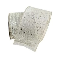 The Christmas Palace 4" X 10YD PLATINUM REFLECTIONS RIBBON