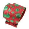 The Christmas Palace 4" X 10YD RED WITH GREEN POLKA DOTS RIBBON