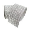 The Christmas Palace Ribbon & Bows 4" X 10YD SILVER DIAMOND RIBBON