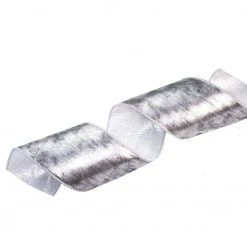 The Christmas Palace 4" X 10YD METALLIC SILVER RIBBON