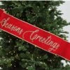 The Christmas Palace 6" X 4 FT RED & GOLD "SEASONS GREETINGS" BANNER RIBBON