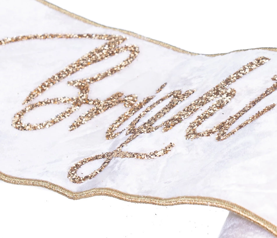 The Christmas Palace 6" X 4 FT WHITE & GOLD "MERRY & BRIGHT" BANNER RIBBON Ribbon & Bows 3 The Christmas Palace 6" X 4 FT WHITE & GOLD "MERRY & BRIGHT" BANNER RIBBON Ribbon & Bows