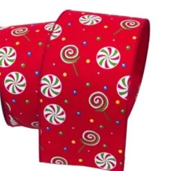 The Christmas Palace 2.5" X 10YD RED BRIGHT TREATS RIBBON