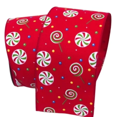 The Christmas Palace 2.5" X 10YD RED BRIGHT TREATS RIBBON 1 The Christmas Palace 2.5" X 10YD RED BRIGHT TREATS RIBBON